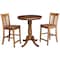 International Concepts Round 30 in Rd Ped Gathering Ht Table, 2 San Remo Stools, Distressed Oak, 30 in W, 30 in L, 35.1 in H K42-30RT-6B-S102-2 - alternate 1
